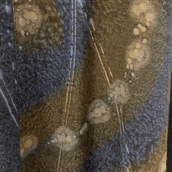 Japanese Dyed Blue and Brown Cotton A-Line Dress - Picture 2 of 7